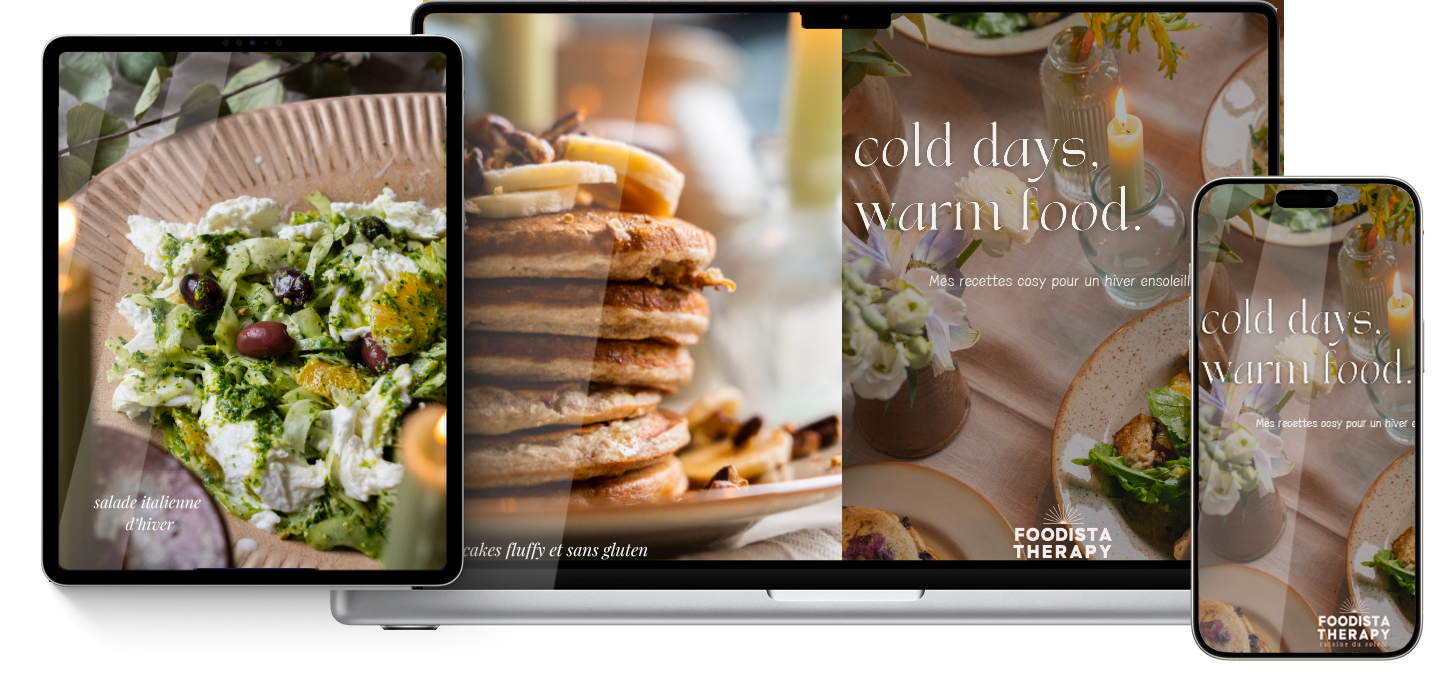 E-book cold days, warm food par Foodista Therapy cuisine 100% végétal dans les Landes et Pays basque
